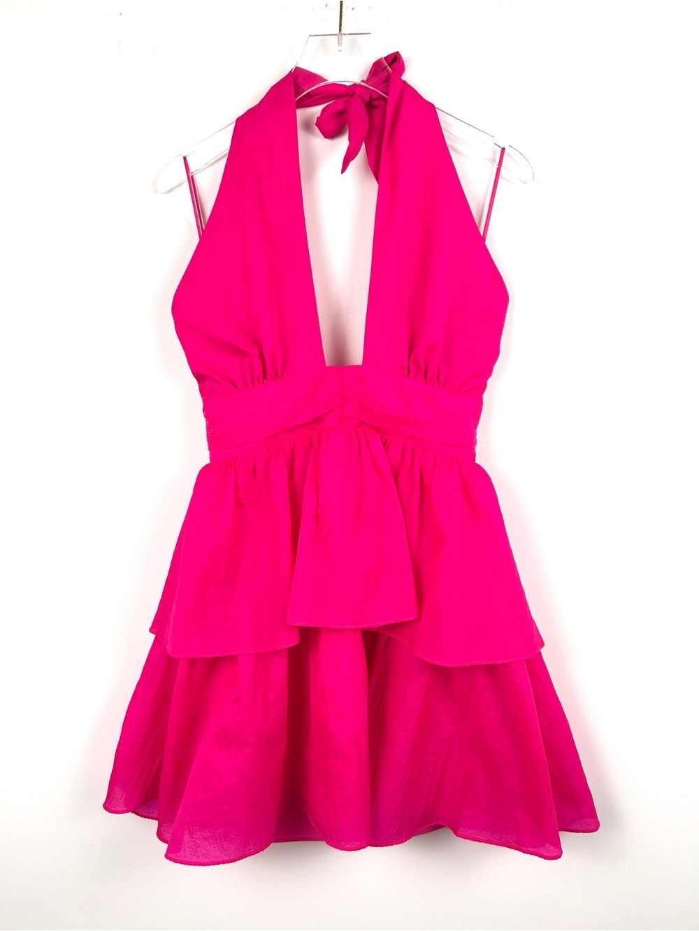 Amanda Uprichard Darby Cross Front Dress Halter Backless Revolve Pink Size Small - Picture 3 of 15
